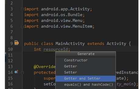 Android Studio怎么自动为变量生成Get\/Set函数